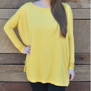 Yellow Piko Top Long Sleeve